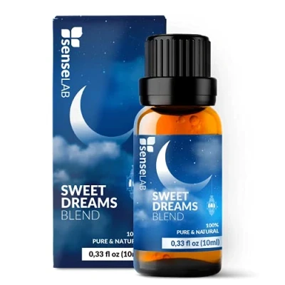 Abbildung von Sweet Dreams, Ätherische Duftöl Mischung in therapeutischer Qualität 100% naturreine Extrakte Lavendel, Vetivergras und Weihrauchöl Für Diffuser Luftbefeuchter (10 ml)