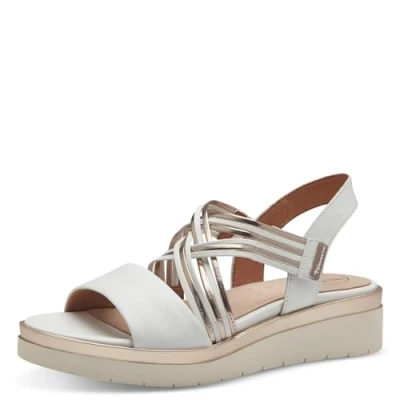 Abbildung von Tamaris Comfort Keilsandalette, Damen, Größe: 37, White rosegold Schuhe