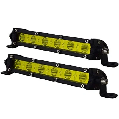 Abbildung von Willpower 2x Led Offroad Scheinwerfer 18cm 30W Gelbe Bernstein Einzelne Reihe Arbeitsscheinwerfer Bar 12V 24V Zusatzscheinwerfer 6000K IP67 Wasserdicht für Auto LKW Traktor Truck