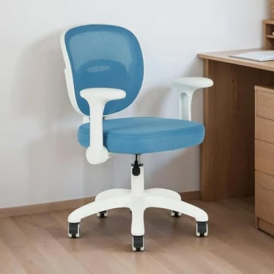 Abbildung von IDIMEX Drehstuhl AMELIA, Kinder Schreibtischstuhl ergonomisch höhenverstellbar blau