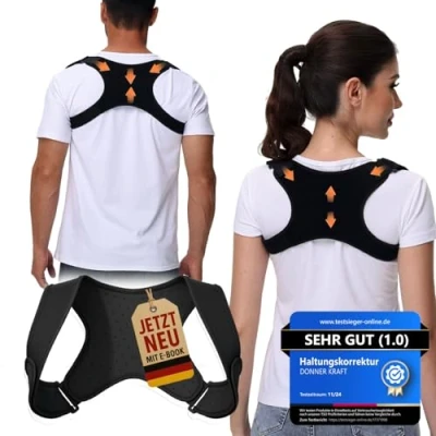Abbildung von DONNER KRAFT Haltungskorrektur Herren Damen Innovativer Rückenstützgürtel: Back Posture Haltung Korrektur Gurt für und Verstellbare Atmungsaktive Haltungstrainer (XL XXL)