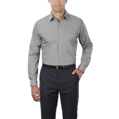 Abbildung von Van Heusen Herren große Kleiderhemd, hohe Passform, Popeline Klassisches Hemd, Grauer Stein, 46 cm Hals 94 97 Ärmel