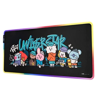 Abbildung von Grupo Erik Mauspad XXL BT21 Gaming Led Mousepad rutschfest und Wasserabweisend Groß Mouse Pad Schreibtischunterlage Zubehör
