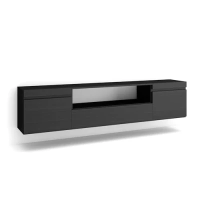 Abbildung von Skraut Home TV Schrank, Lowboard Für Wohnzimmer und Esszimmer 200x45x35cm Geräte bis zu 80&quot; Hängend Moderner Stil Schwarz