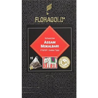 Abbildung von FLORAGOLD Pyramidenbeutel schwarzer Tee Assam &quot;Mokalbari, 1er Pack (1 x 38 g)