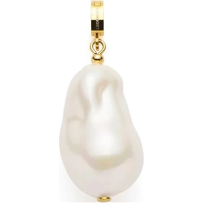 Abbildung von JEWELS BY LEONARDO Anhänger Clip &amp; Mix Wilma, Ketten aus goldfarbenem Edelstahl, große organisch geformte Imitationsperle, Schmuck Geschenk für Frauen, 024420