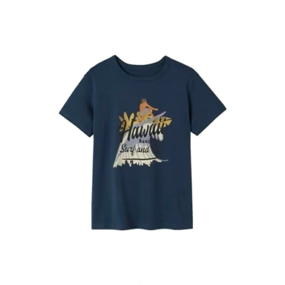 Abbildung von Vertbaudet Jungen T Shirt, grafischer Print Oeko Tex Nachtblau 158/164