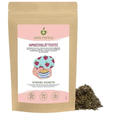 Abbildung von Himbeerblättertee (125g), Loser Tee, Himbeerblätter getrocknet, 100% Natürlich und rein zur Zubereitung von Tee Kräutertee