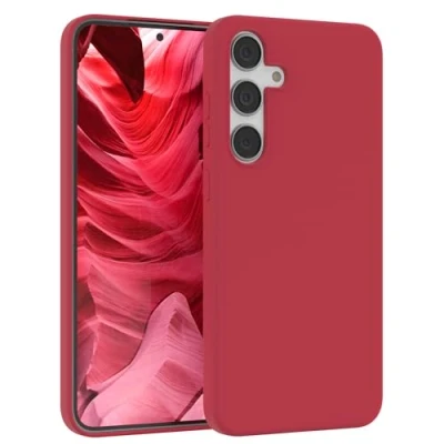 Abbildung von EAZY CASE Premium Silikon Handyhülle kompatibel mit Samsung Galaxy S24 Plus, Slimcover Kameraschutz und Innenfutter, Silikonhülle, Schutzhülle, Bumper, Handy Case, Hülle, Softcase, Beere
