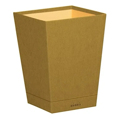 Abbildung von Rhodia 194615C Papierkorb 27x27x32cm, aus Kunstleder, elegant und praktisch, 1 Stück, Gold