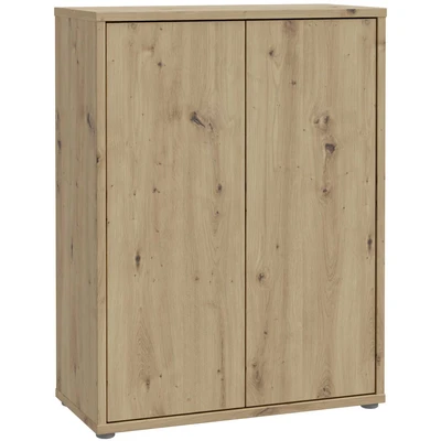 Abbildung von Forte Alice Springs Schuhschrank 70 80, moderner Flurschrank mit 2 Türen und 4 Einlegeböden, Holzwerkstoff, Artisan Eiche Holzdekor, 74,5 cm breit x 99,1 hoch 34,9 tief
