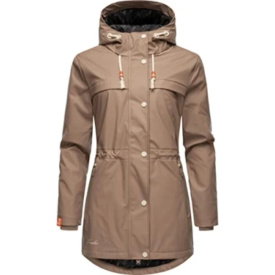 Abbildung von Navahoo Rainy Forest Regenjacke / wasserabweisende Jacke, Damen, Größe: XS, Taupe