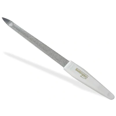 Abbildung von Nagelfeile Hohlfeile aus Solingen Maniküre Saphirnagelfeile Made in Germany Fein/Grob Pediküre Feile verschiedenen Längen Nagelpflege für Hände und Füße (12,5 cm, Nagelfeile/Hohlfeile Weiß)