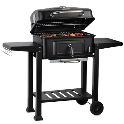 Abbildung von BBQ Toro Holzkohlegrill Holzkohle Grillwagen mit höhenverstellbarer Kohleschale, Holzgrill