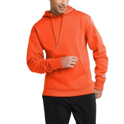 Abbildung von Champion Herren Powerblend Kapuzenpullover, Würziges orangefarbenes C Logo, Small