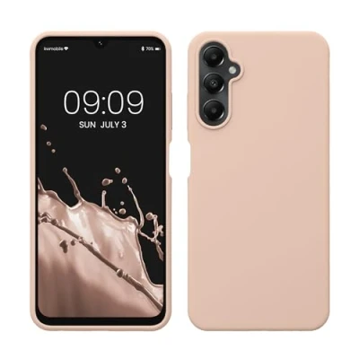 Abbildung von kwmobile Hülle kompatibel mit Samsung Galaxy A05s Silikon Handy Case Handyhülle weiche Oberfläche kabelloses Laden Coconut Swirl