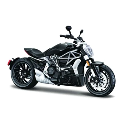 Abbildung von Maisto Ducati Diavel S: Motorradmodell im Maßstab 1:12, mit Federung und ausklappbarem Seitenständer, 17 cm, schwarz (5 20101), Mittel