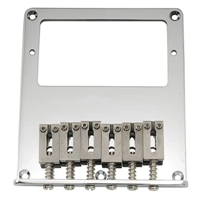 Abbildung von Musiclily Pro 54mm Humbucker Tele Brücke Bridge 6 Edelstahl Saitenreiter für Telecaster T Style E Gitarre, Chrom