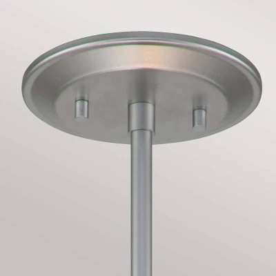 Abbildung von Elstead Lighting ZIGGY 2P M LS Hängeleuchte E27 2x60W Stahl Silber lackiert, Glas H:117,5cm Ø40.6cm dimmbar