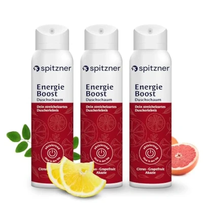 Abbildung von Spitzner Duschschaum Energieboost 3x 150ml Wellness Dusche sanft reinigender Schaum dermatologisch getestet, vegan und hautverträglich aktivierend