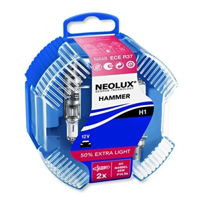 Abbildung von NEOLUX HAMMER BOX Extra Light H1 Halogenscheinwerferlampe N448EL 12V 55W P14.5s im 2er Set