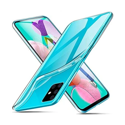 Abbildung von CoverKingz Handyhülle für Samsung Galaxy A51 Silikonhülle Soft Case Bumper Durchsichtig Handy Hülle Slim Cover Transparent