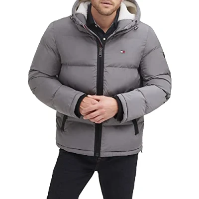 Abbildung von Tommy Hilfiger Herren Kapuzenjacke, Smoke Poly Tech, XX Large
