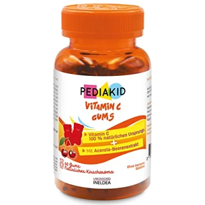 Abbildung von PEDIAKID Vitamin C Gums Natürliche Formel mit köstlichem Kirscharoma Hilft, Müdigkeit zu reduzieren Unterstützt den Energiestoffwechsel und die Abwehrkräfte 60