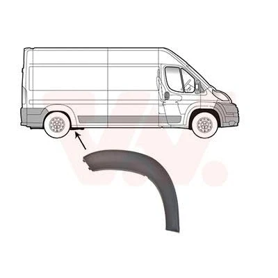 Abbildung von VAN WEZEL 1651424 Verbreiterung, Kotflügel hinten rechts FIAT: Ducato III Bus, Kastenwagen, CITROËN: Jumper II Kastenwagen