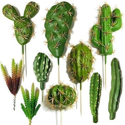 Abbildung von Cayway 10 Stück Künstliche Sukkulenten Blumen Pflanzen, Künstlich Kaktus Stiele Heimdeko Innenbereich Garten DIY Zubehör für Zuhause Indoor Fairy Garden Dekoratione