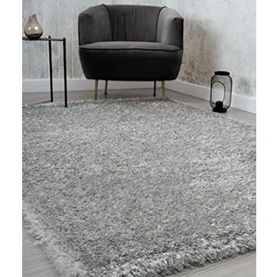 Abbildung von Mia&#039;s Teppiche Fiona Teppich Wohnzimmer, Schlafzimmer Silver 60x110 cm Hochflor, 80123 95 060x110