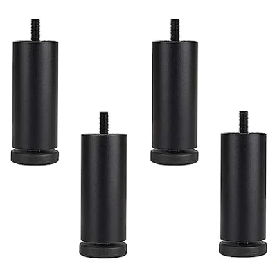 Abbildung von WSZGRJDM 4 Stück Aluminiumlegierung, Sofafüße, Möbelfüße, Höhenversteller, Schrankersatzbeine, Schrankstützbeine, Möbelbein mit Gewinde M8 (Gold/schwarz/Silber)