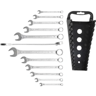 Abbildung von BGS 30501 Maul Ringschlüssel Satz 12 tlg. SW 6 22 mm inkl. Tetron Rolltasche Gabelringschlüssel