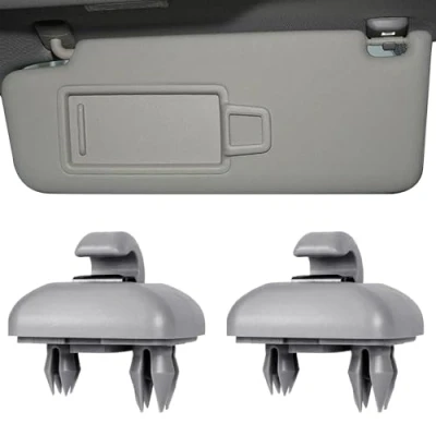 Abbildung von 2 Stück Sonnenblende Halterung für Au di, Auto Clip Haken Kompatibel mit di A1 A3 A4 A5 S3 S4 S5 Q3 Q5 TT, Halter Sonnenblenden 8U0857562 8E0857562A (grau)