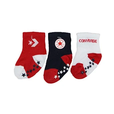 Abbildung von Converse LOGO Quarter Unisex 3 PACK Socken für Kinder, Größe: 15, Enamel red