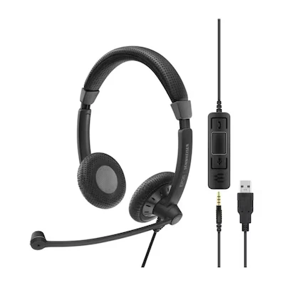 Abbildung von EPOS IMPACT SC 75 USB MS Kabelgebundenes, beidseitiges Headset mit 3,5 mm Klinkenstecker und Anschluss