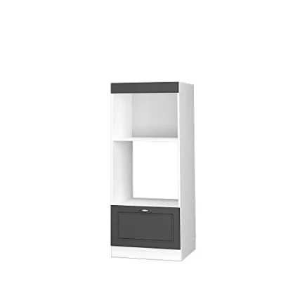 Abbildung von Vicco Mikrowellenschrank Fame Line, Anthrazit Gold/Weiß, 60 cm offen