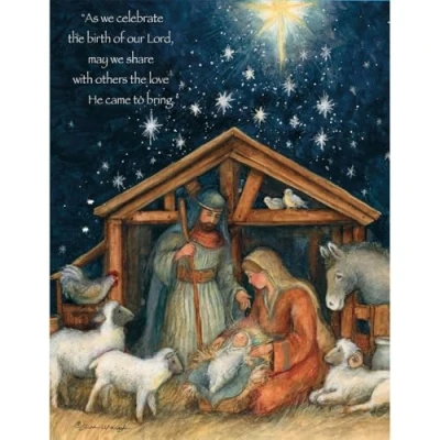 Abbildung von Lang 1004674 &quot;Holy Family, Weihnachtskarten, Kunstwerk von Susan Winget 18 Karten, 19 Umschläge 13,7 x 17,5 cm
