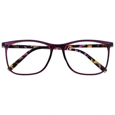 Abbildung von OPULIZE Arc Lesebrille Stilvolle Schlank Rechteckig Rahmen Gemusterte Bügel Federscharniere Kratzfest Lila Herren Damen R66 5 +3.50