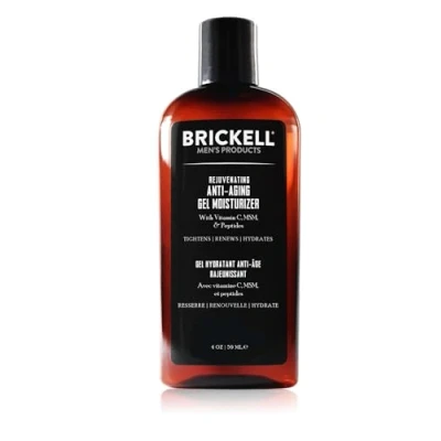 Abbildung von Brickell Men&#039;s Verjüngende Anti Aging Gel Feuchtigkeitscreme für Männer, Natürlich und Biologisch, Schnell Einziehende Feuchtigkeitscreme, Reduziert Feine Linien Falten (Duftend, 118 ml)