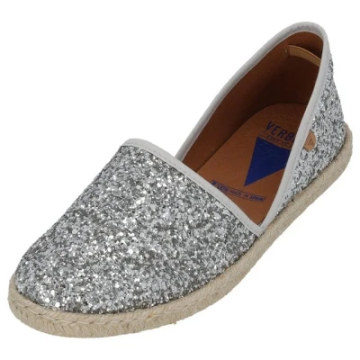 Abbildung von Verbenas Carmen Glitter Espadrille, Damen, Größe: 39, Plata Kunststoff