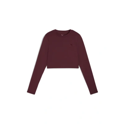 Abbildung von Puma Cropped Langarmshirt, Damen, Größe: Small, Ruby shimmer