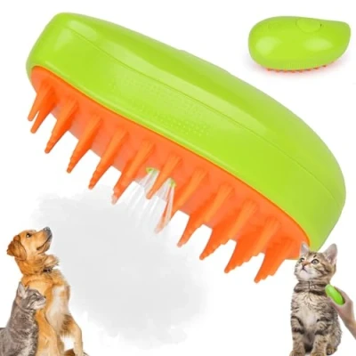 Abbildung von Steamy Cat Brush, 3 in 1 Dampfbürste Für Katzen Katzenbürste mit Dampf Hundebürste Haustierbürste Haustier Bürsten Selbstreinigende Zupfbürste, Hunde Massage Selbstreinigung