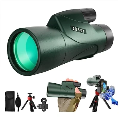 Abbildung von Gosky Monokulares Teleskop, Piper 12 x 55 Hochauflösendes Monokular für Erwachsene mit BAK4 Prisma und FMC Objektiv, leichtes , handlich Smartphone Adapter, geeignet Vogelbeobachtung