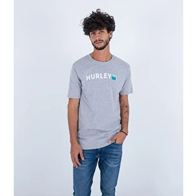 Abbildung von Hurley EVD WAVE BOX SS Tshirt print, Herren, Größe: Small, Dk grey htr