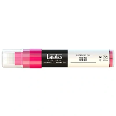 Abbildung von Liquitex 4610987 Professional Paint Acrylfarben Marker, Künstlerpigmente zum Zeichen, Malen auf Papier, Leinwand, Textilien, breite Spitze, Strichstärke 8 15 mm Rosa fluoreszierend