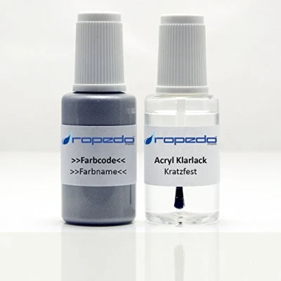 Abbildung von dropedo Lackstift Set passend für Mercedes 472 Limbo Gruen 20ml + Klarlack