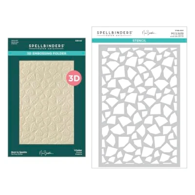 Abbildung von Spellbinders Born to Sparkle 3D Embossing Folder and Stencil Bundle (BD 0938)