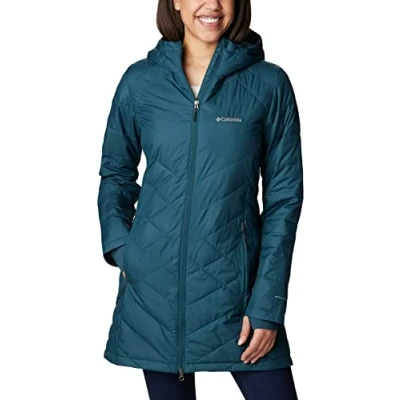 Abbildung von Columbia Women&#039;s Heavenly Long Hooded Puffer Jacket, Night Wave, S