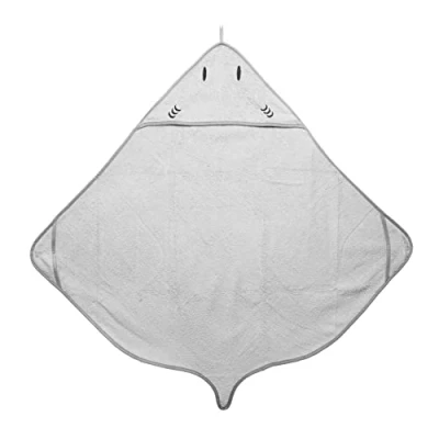 Abbildung von Ubbi Baby Hooded Towel Baby, Hood 100% Cotton, Ultra Soft and Absorbent, Perfect Toddler Gift, Grey Stingray